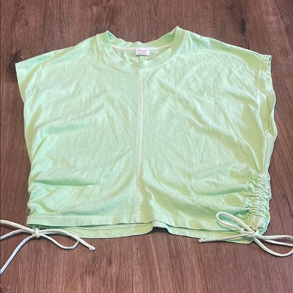 Aritzia Lime Green Ruched Top